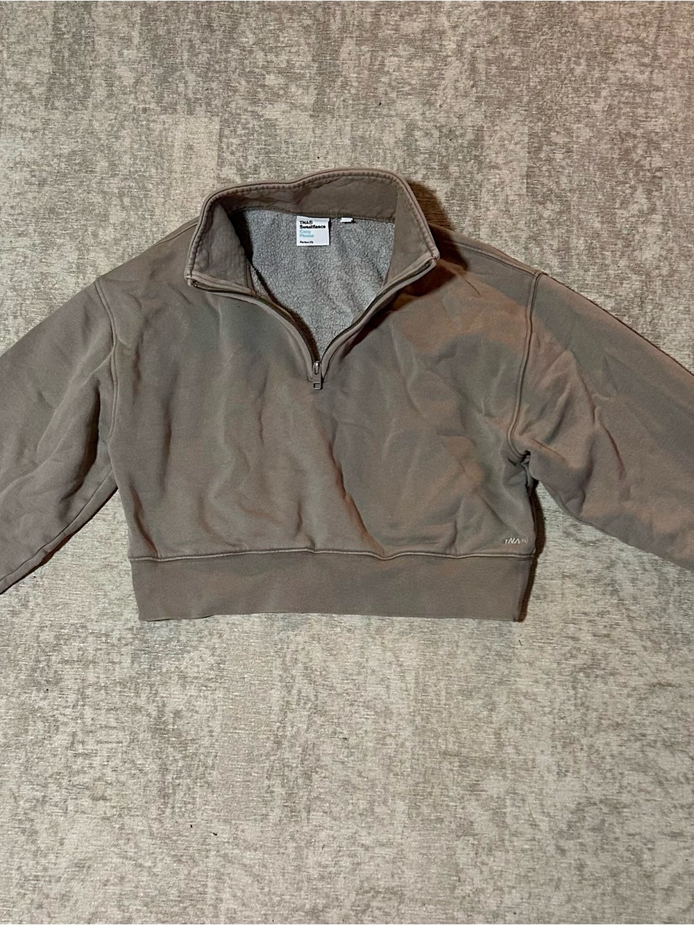 Aritzia TNA Cozy Fleece Perfect Fit 1/4 Zip Sweatshirt